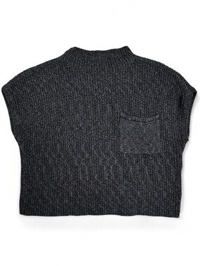 Free People Beach Charcoal Knit Short-Sleeve Sweater